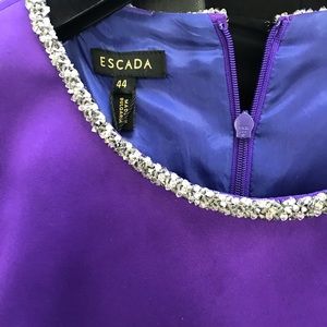 Escada NWT party dress size 44, satin with crystals.